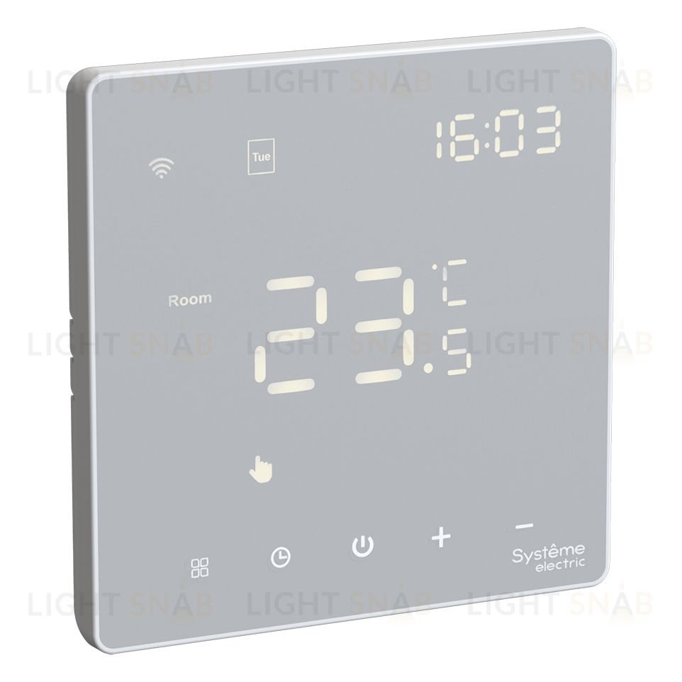 Термостат программируемый с Wi-Fi для электрического теплого пола Systeme Electric ArtGallery, в сборе 16А, белый, GAL000138 GAL000138