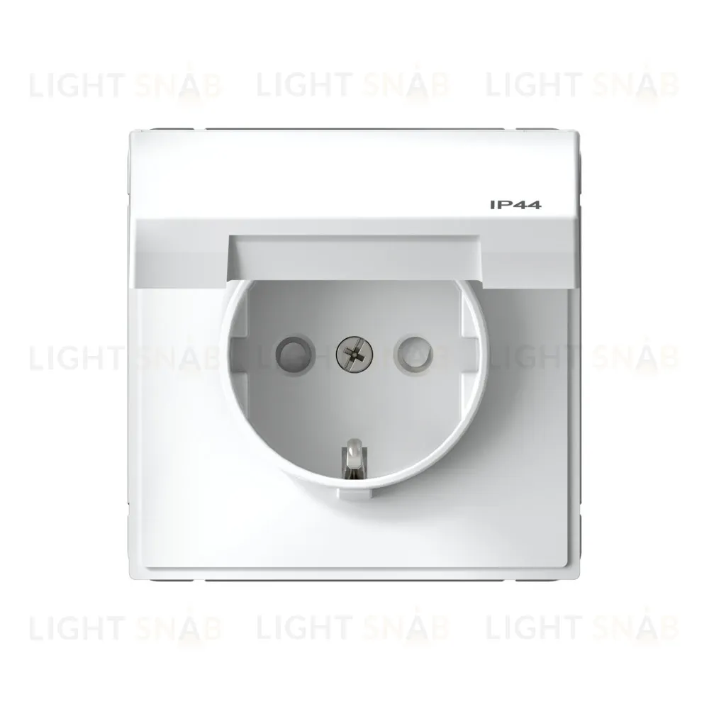 Розетка с заземлением, быстрозажимные клем., со шторками и крышкой System Electric ArtGallery 16А IP44, белый GAL440146S GAL440146S
