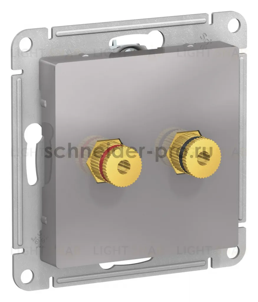Розетка акустическая двойная System Electric ArtGallery, алюминий GAL000308+ATN000387 GAL000308 + ATN000387