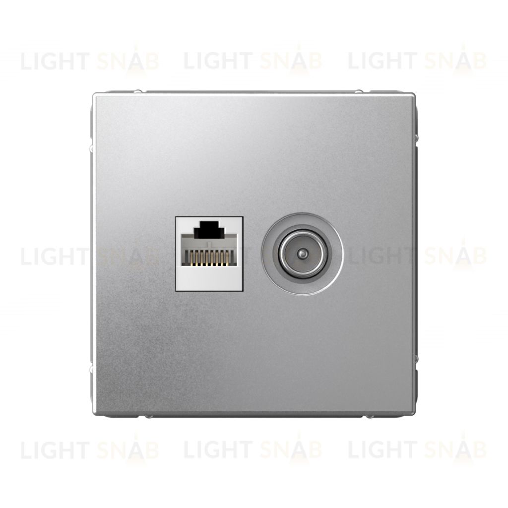 Розетка TV и интернет розетка System Electric ArtGallery RJ 45, 5 кат., алюминий GAL000389 GAL000389