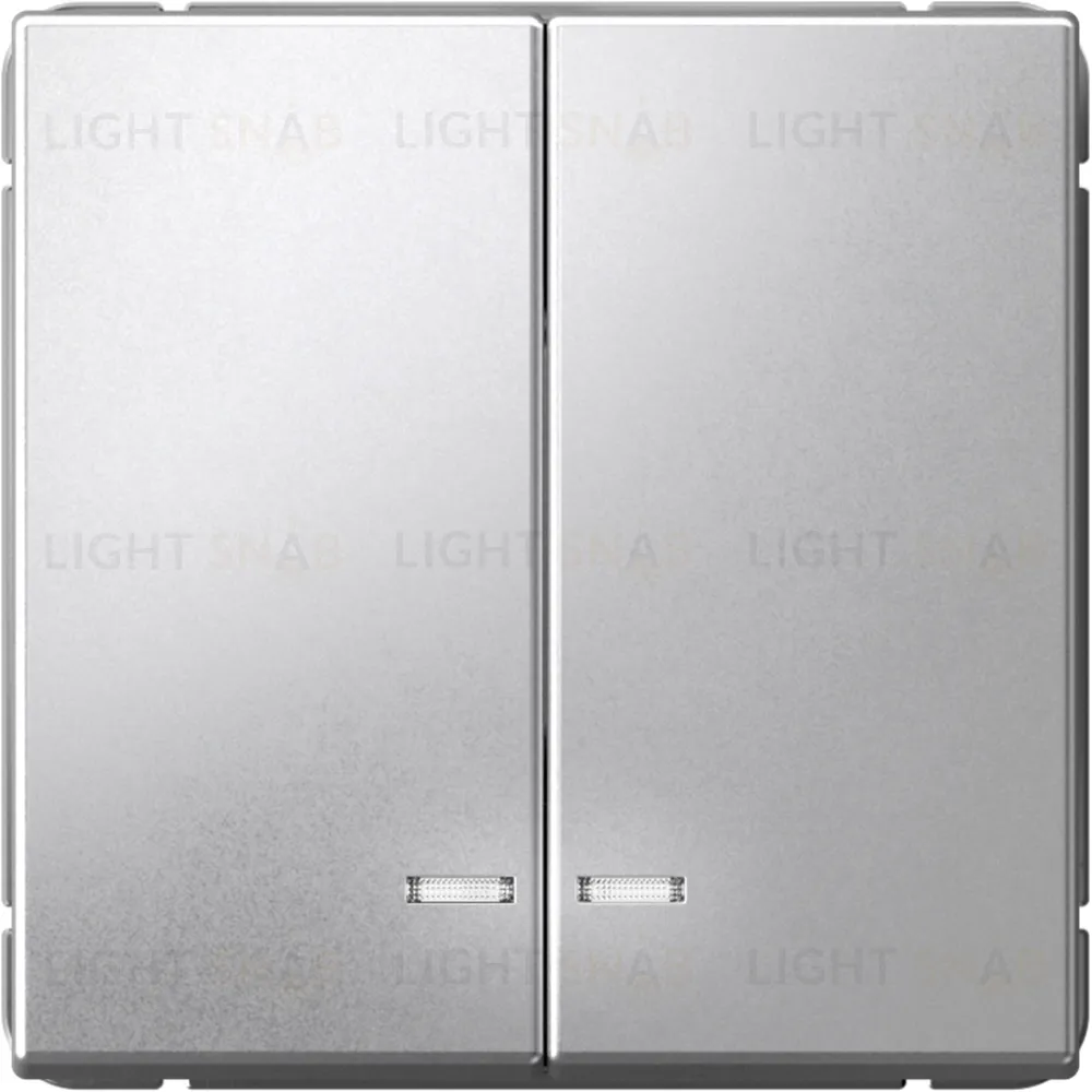 Выключатель двухклавишный с подсветкой System Electric ArtGallery 10А, алюминий GAL000353S GAL000353S