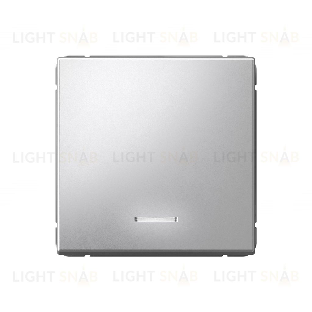 Выключатель одноклавишный с подсветкой System Electric ArtGallery 10А, алюминий GAL000313 GAL000313