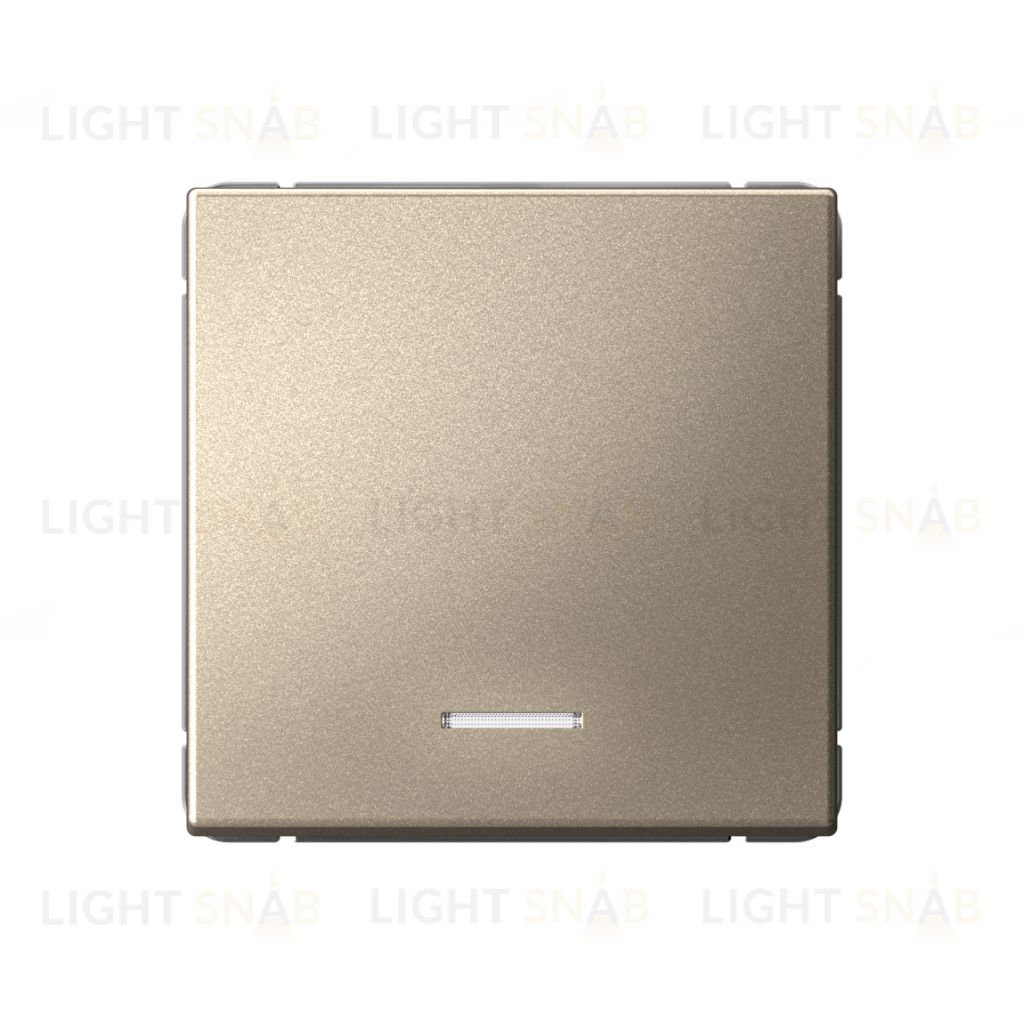 Выключатель одноклавишный с подсветкой System Electric ArtGallery 10А, шампань GAL000513 GAL000513