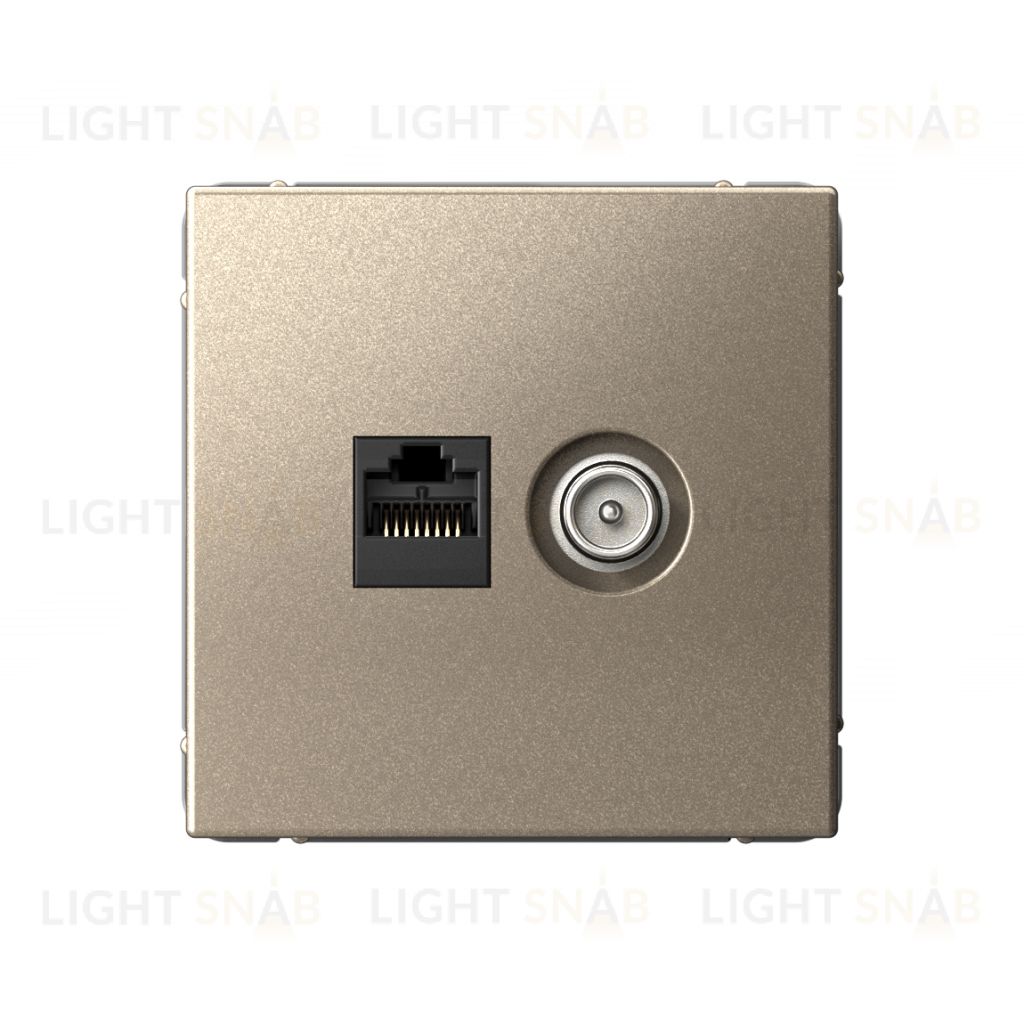 Розетка TV и интернет розетка System Electric ArtGallery RJ 45, 5 кат., шампань GAL000589 GAL000589