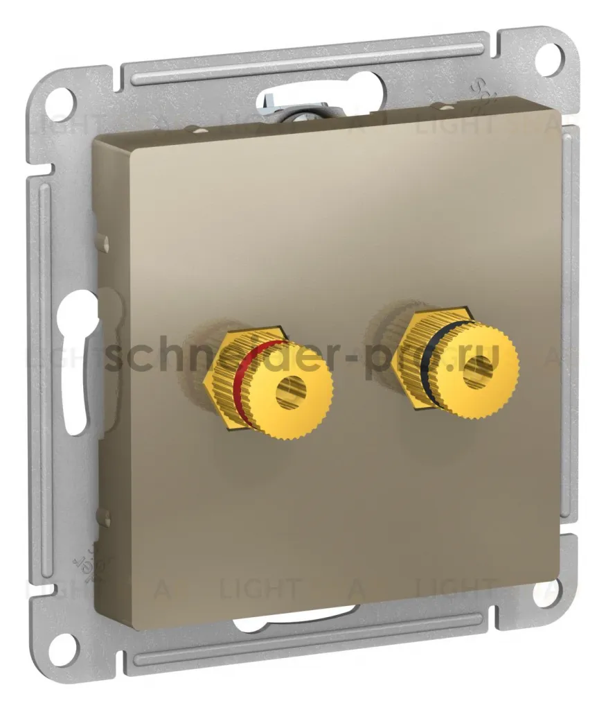 Розетка акустическая двойная System Electric ArtGallery, шампань GAL000508+ATN000587 GAL000508 + ATN000587
