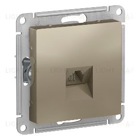 Розетка телефонная одинарная System Electric ArtGallery RJ11, шампань GAL000508+ATN000581 GAL000508 + ATN000581