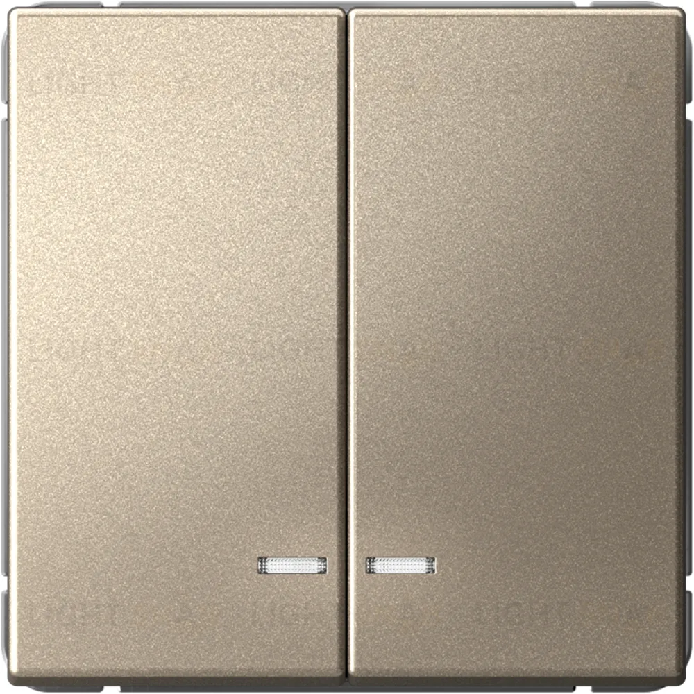 Выключатель двухклавишный с подсветкой System Electric ArtGallery 10А, шампань GAL000553S GAL000553S