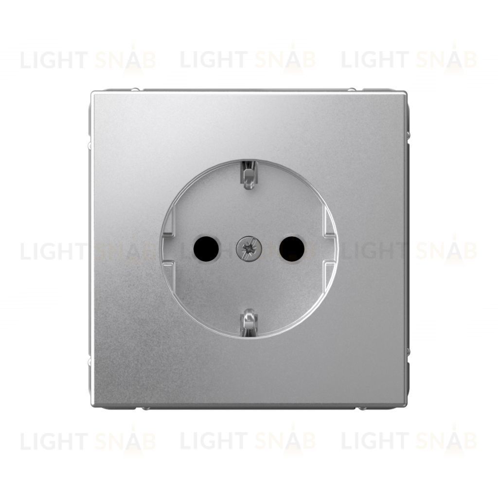 Розетка с заземлением со шторками System Electric ArtGallery 16А, алюминий GAL000345 GAL000345