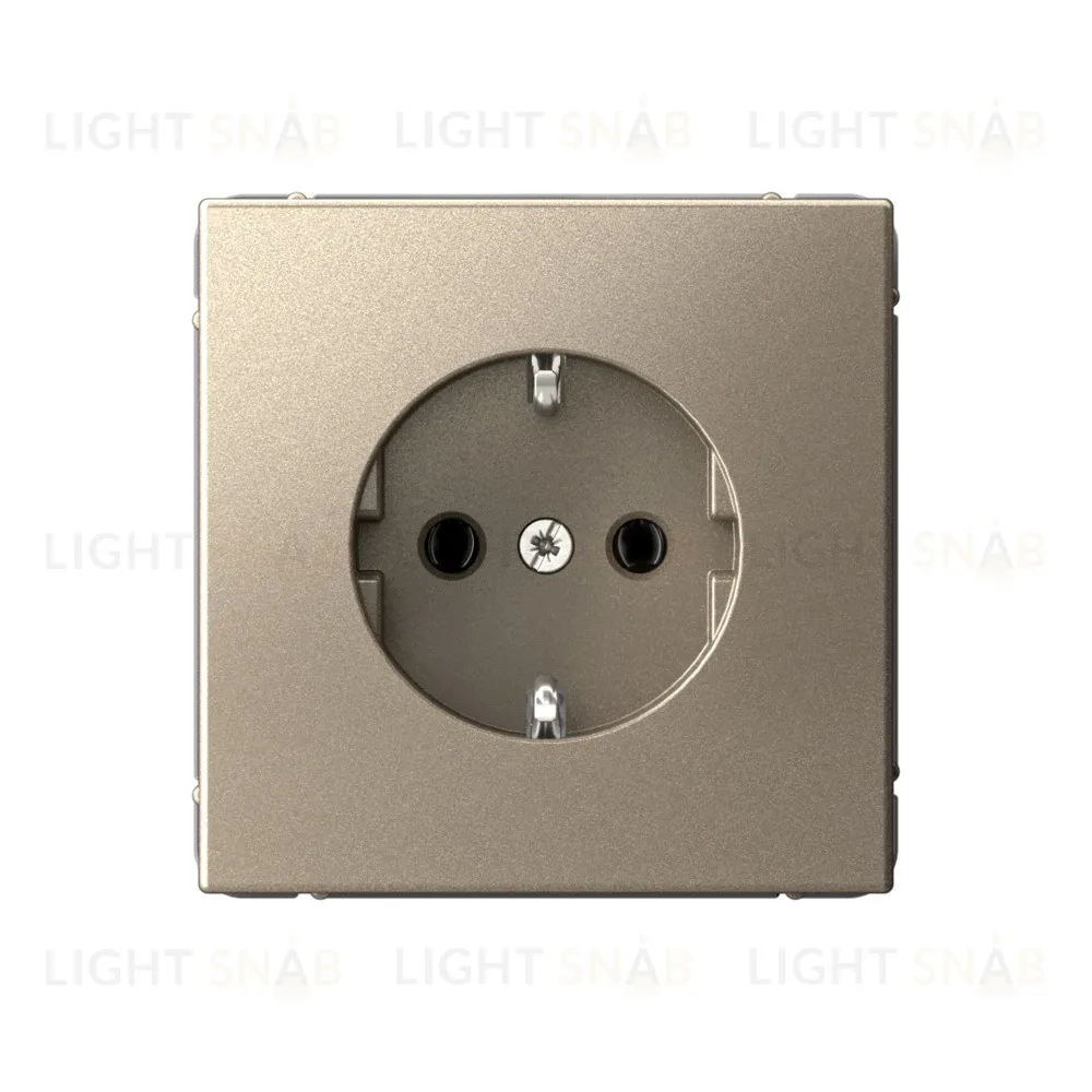 Розетка с заземлением, быстрозажимные клем., System Electric ArtGallery 16А, шампань GAL000543S GAL000543S