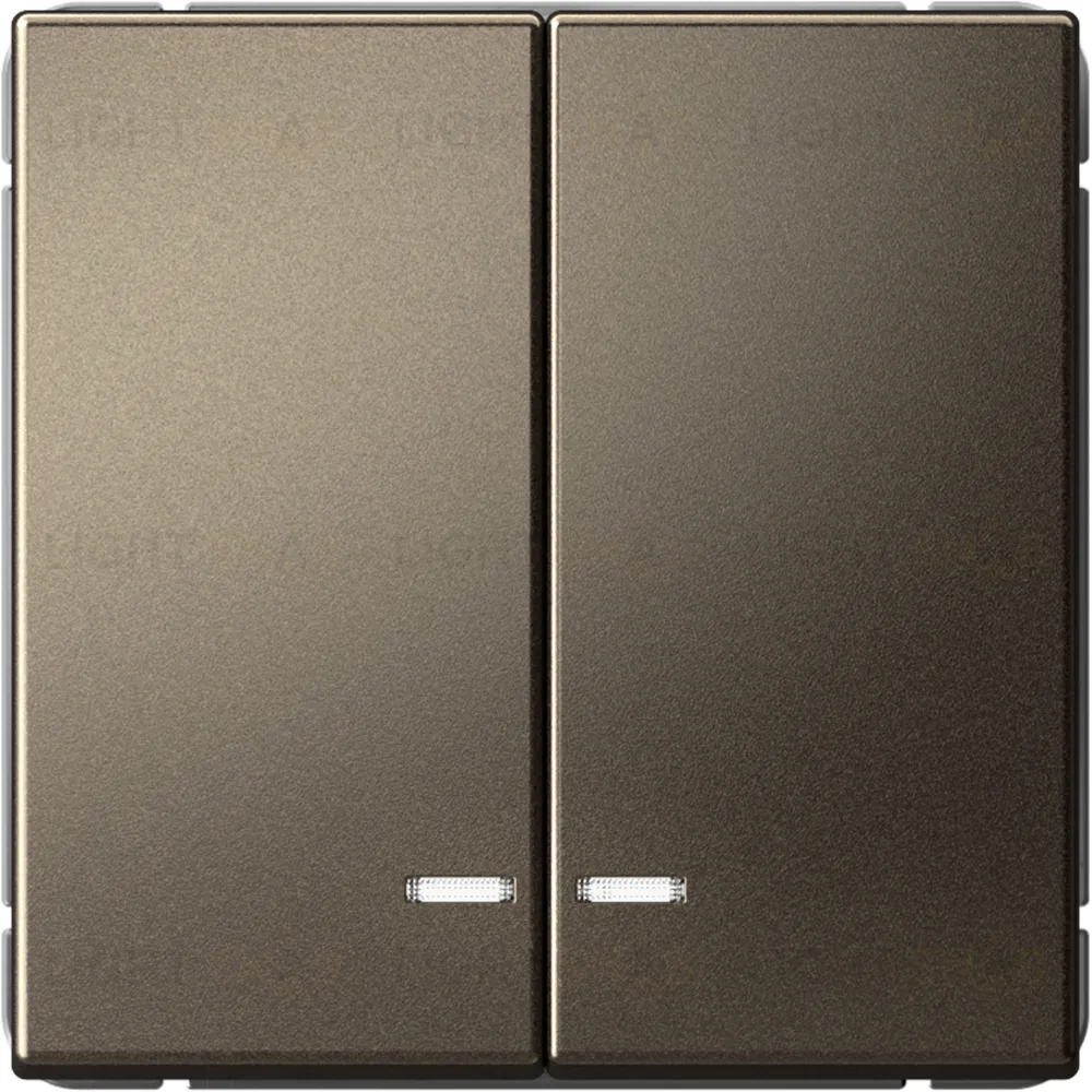 Выключатель двухклавишный с подсветкой System Electric ArtGallery 10А, мокко GAL000653S GAL000653S