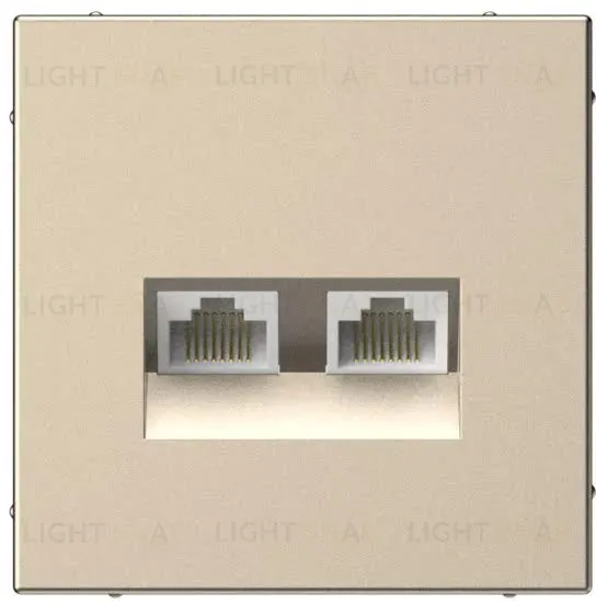 Розетка компьютерная двойная RJ45 5е кат. System Electric ArtGallery, шампань GAL000585 GAL000585