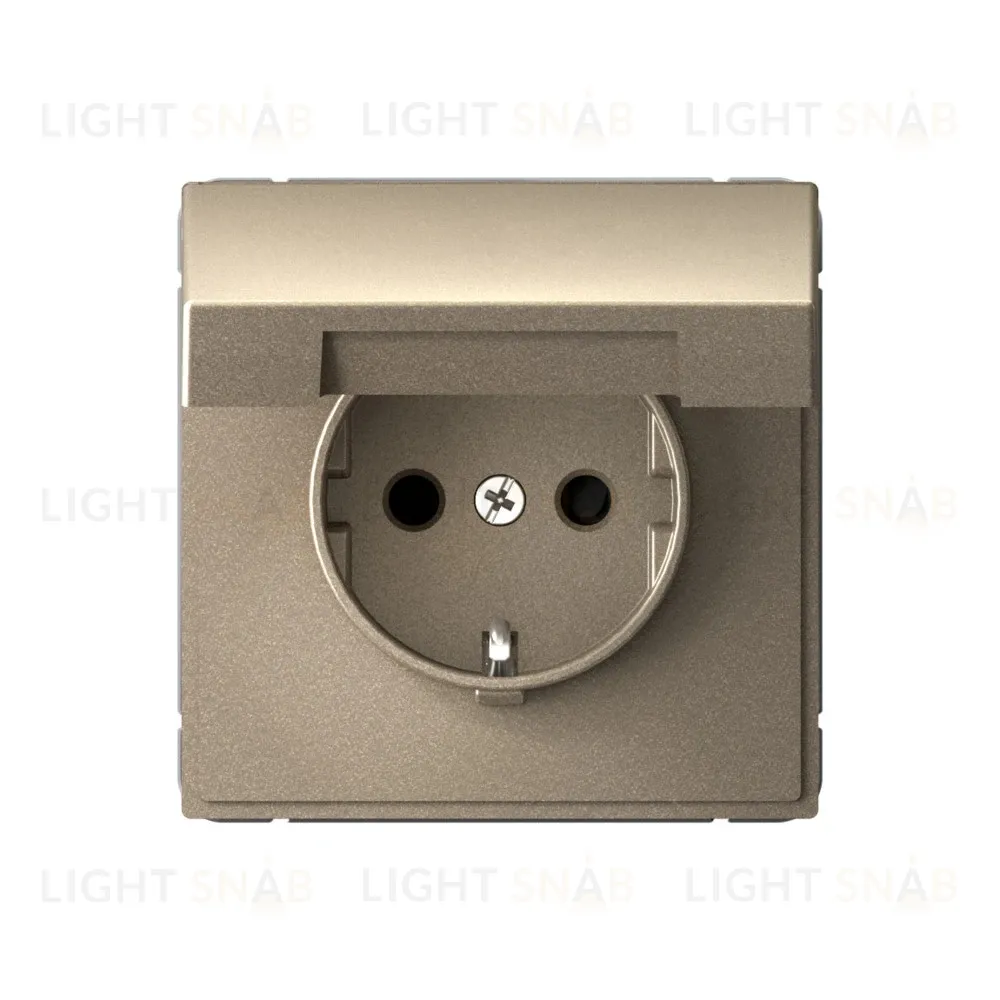 Розетка с заземлением, быстрозажимные клем., со шторками и крышкой System Electric ArtGallery 16А IP20, шампань GAL000546S GAL000546S