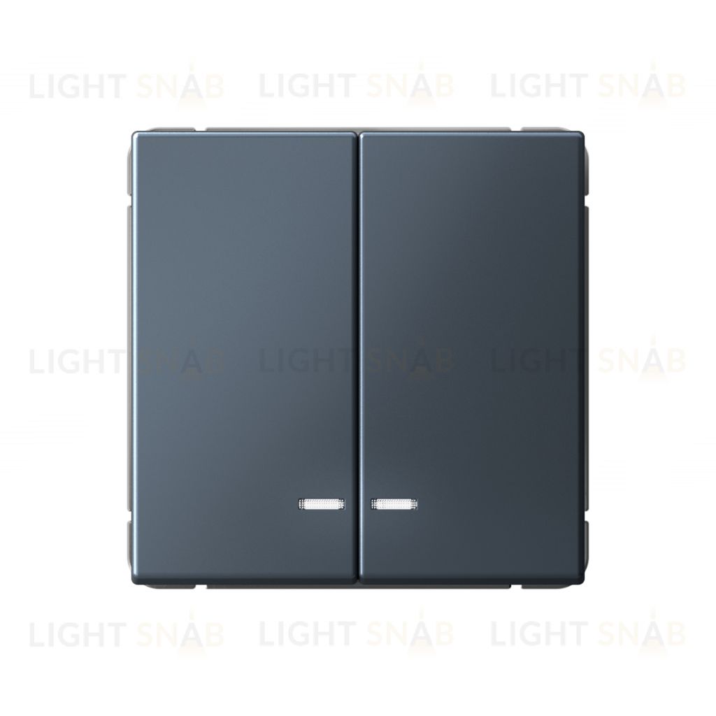 Выключатель двухклавишный с подсветкой System Electric ArtGallery 10А, грифель GAL000753 GAL000753