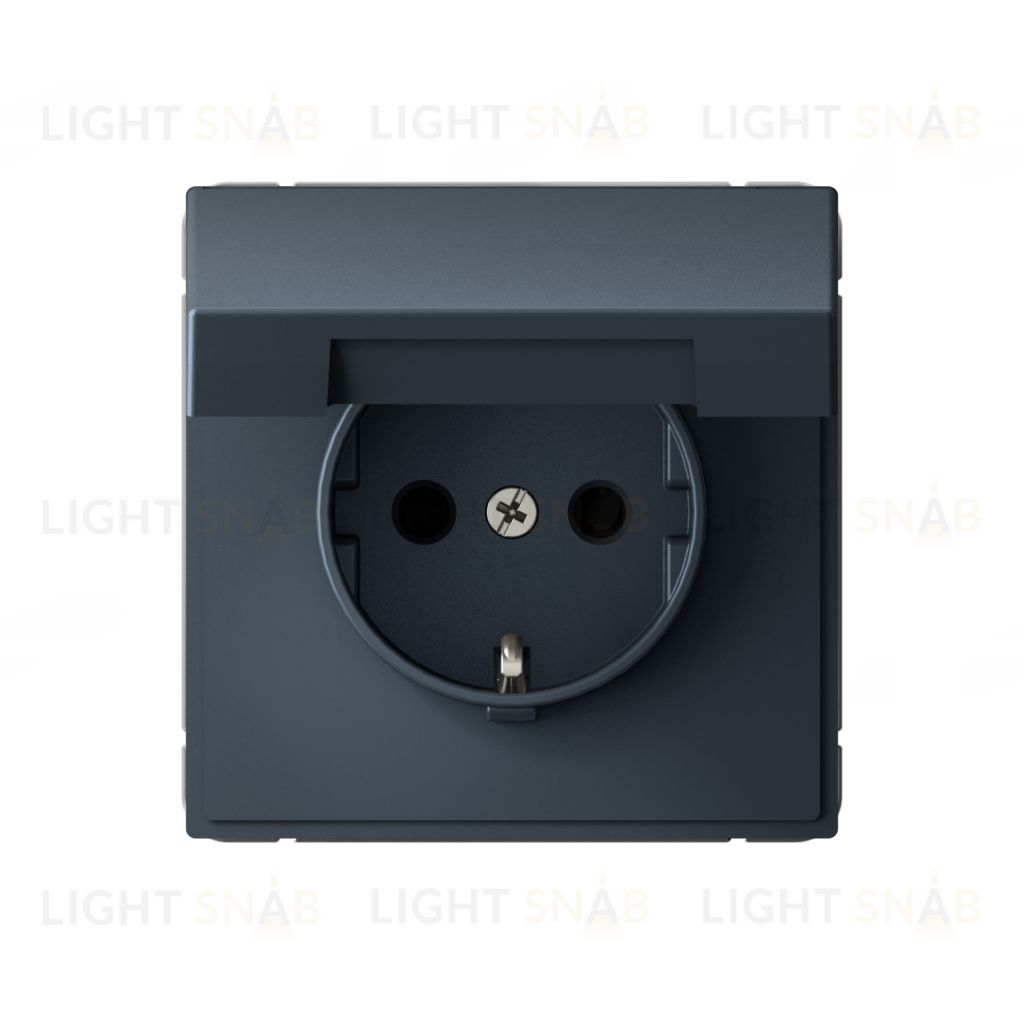 Розетка с заземлением со шторками и крышкой System Electric ArtGallery 16А IP20, грифель GAL000746 GAL000746