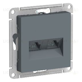 Розетка компьютерная двойная System Electric ArtGallery RJ45 5 кат., грифель GAL000708+ATN000785 GAL000708 + ATN000785