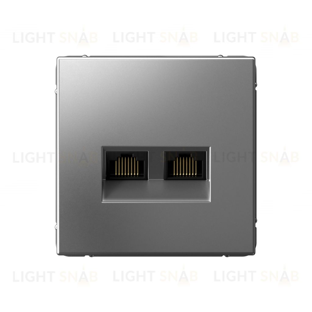 Розетка компьютерная двойная System Electric ArtGallery RJ45 6A кат., сталь GAL000988 GAL000988