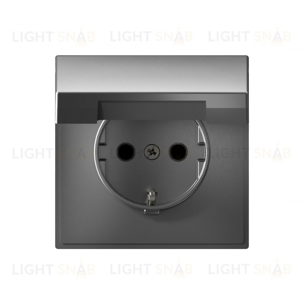 Розетка с заземлением со шторками и крышкой System Electric ArtGallery 16А IP20, сталь GAL000946 GAL000946