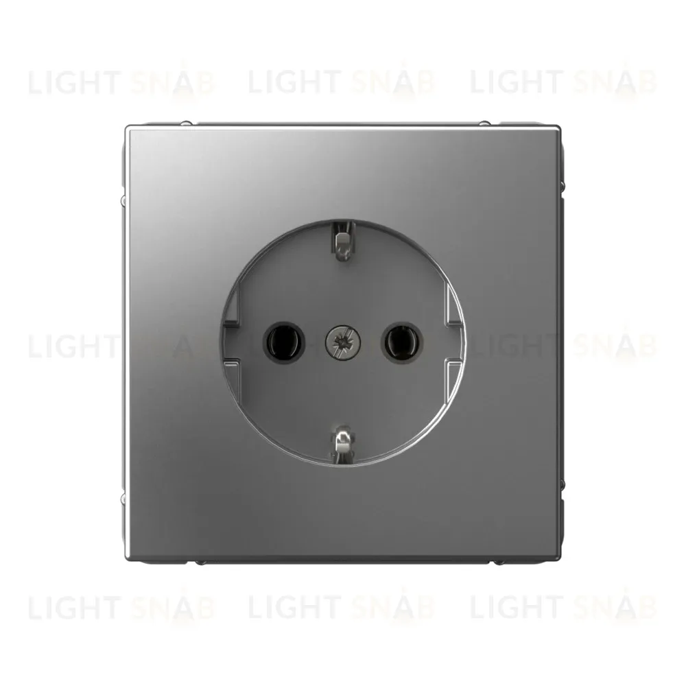 Розетка с заземлением, быстрозажимные клем., System Electric ArtGallery 16А, сталь GAL000943S GAL000943S