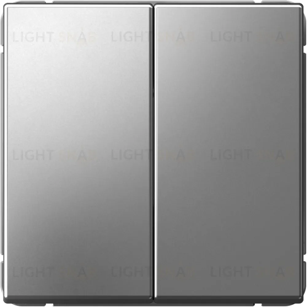 Выключатель двухклавишный кнопочный System Electric ArtGallery 10А, сталь GAL000917S GAL000917S