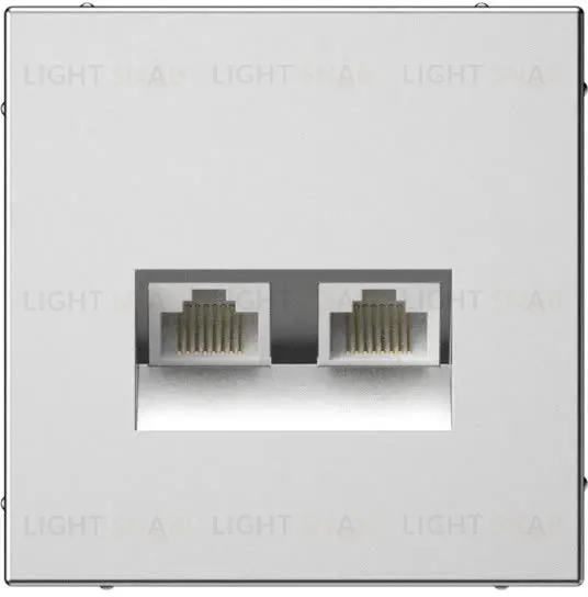 Розетка компьютерная двойная RJ45 5е кат. System Electric ArtGallery, сталь GAL000985 GAL000985