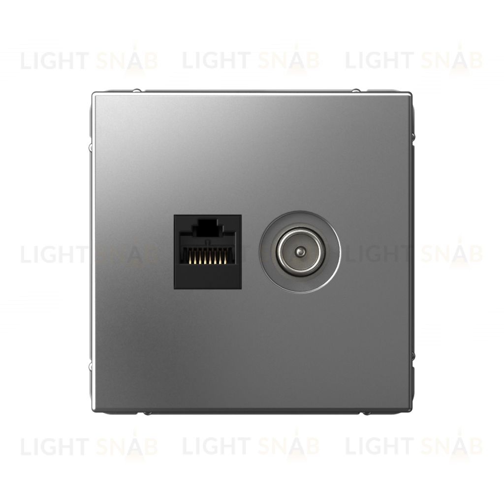 Розетка TV и интернет розетка System Electric ArtGallery RJ 45, 5 кат., сталь GAL000989 GAL000989