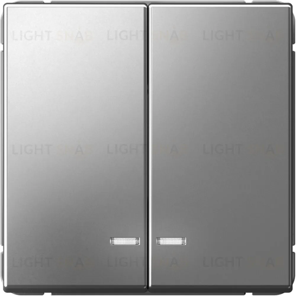 Выключатель двухклавишный с подсветкой System Electric ArtGallery 10А, сталь GAL000953S GAL000953S