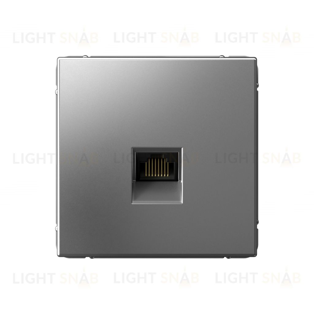 Розетка компьютерная одинарная System Electric ArtGallery RJ45 6A кат., сталь GAL000986 GAL000986