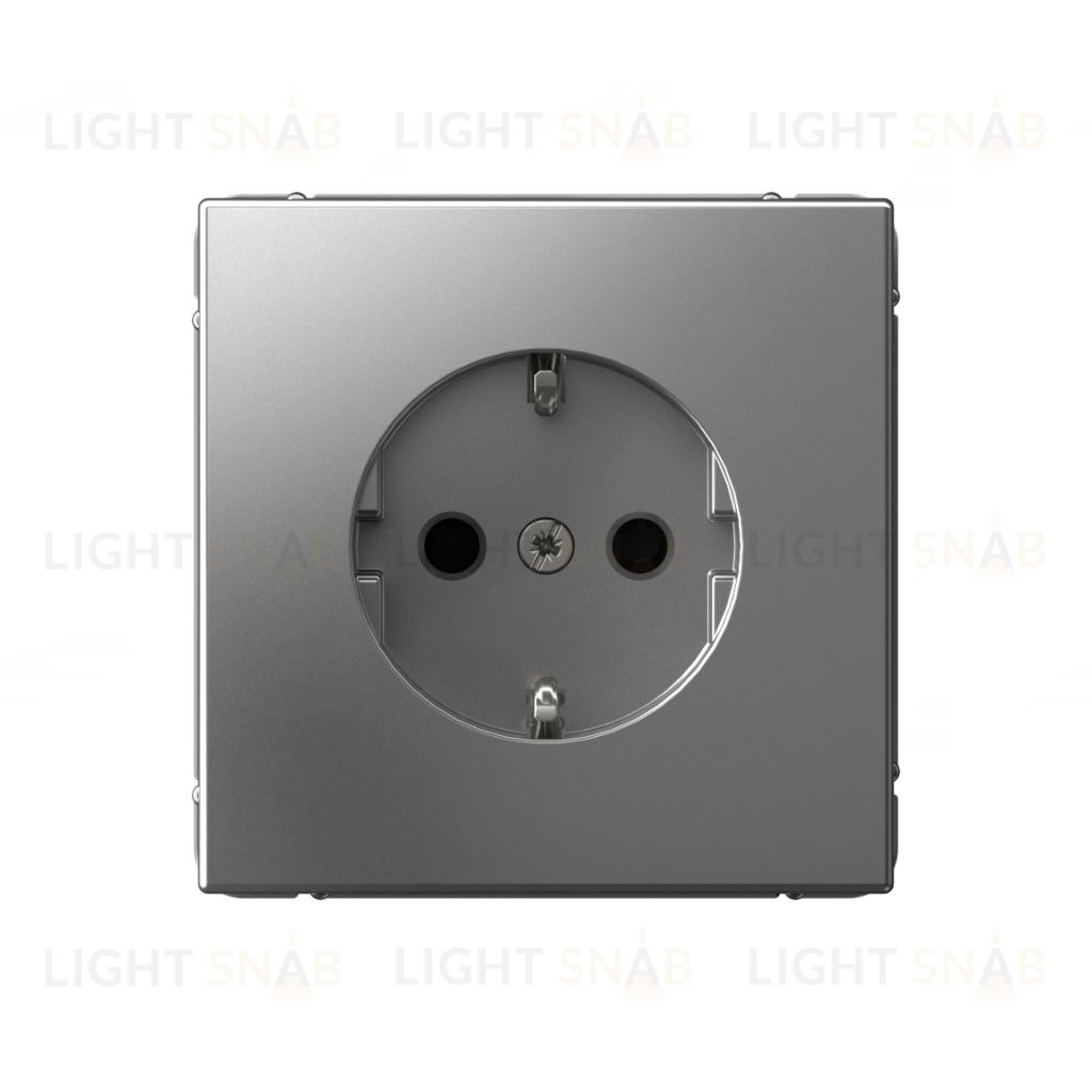 Розетка с заземлением со шторками System Electric ArtGallery 16А, сталь GAL000945 GAL000945