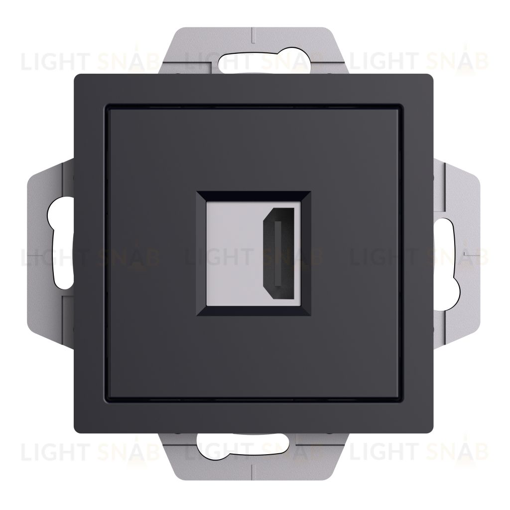 Розетка HDMI одинарная System Electric ArtGallery, карбон GAL001008+ATN001080 GAL001008 + ATN001080