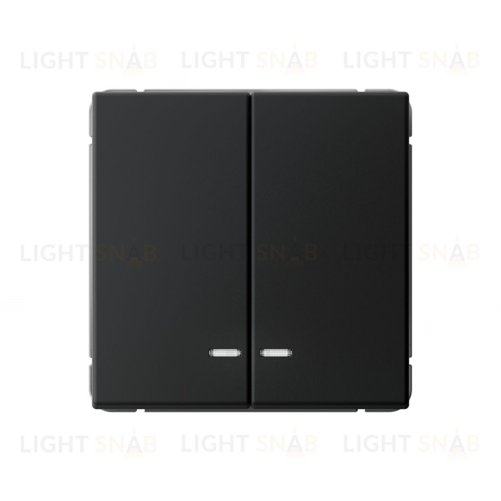 Выключатель двухклавишный с подсветкой System Electric ArtGallery 10А, карбон GAL001053 GAL001053