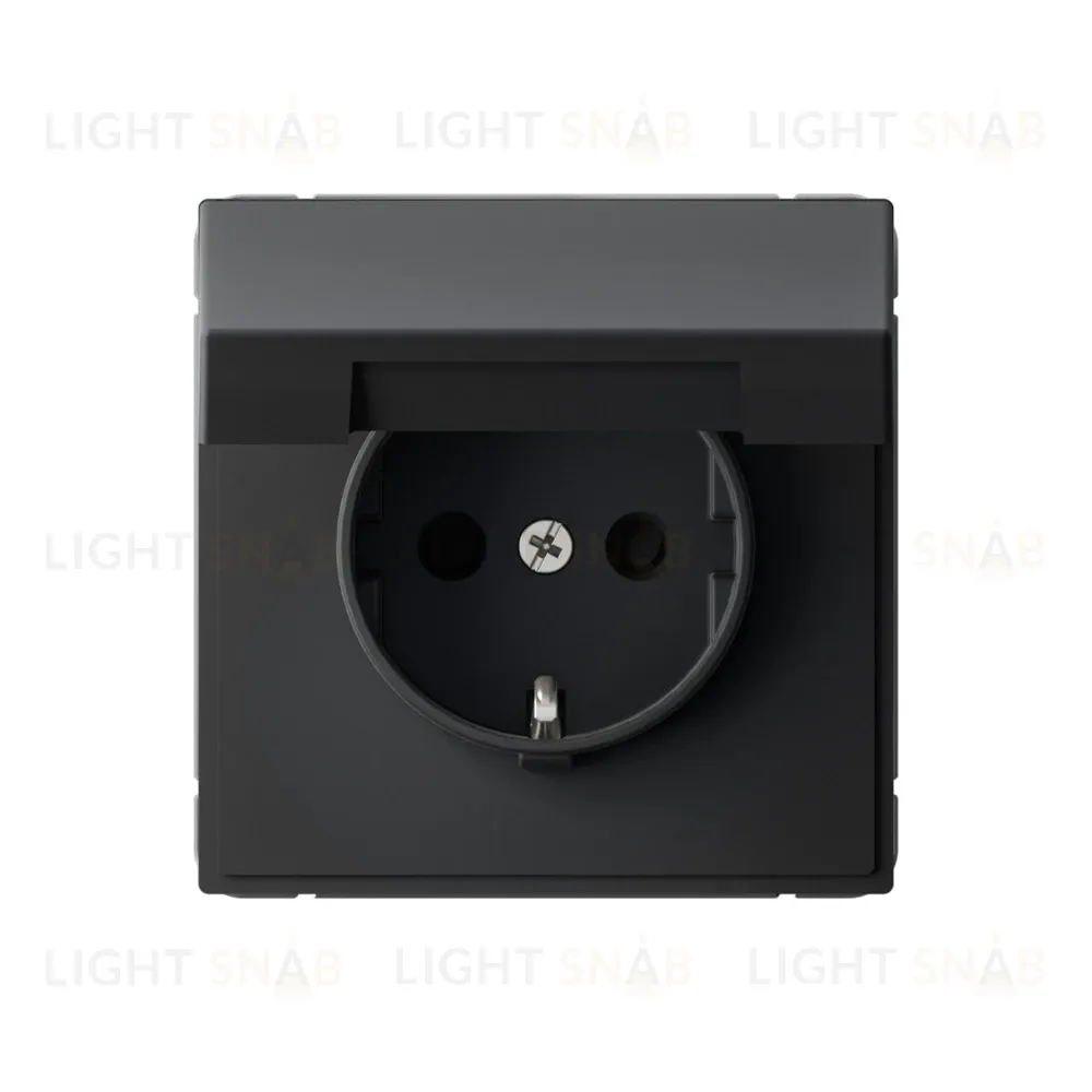 Розетка с заземлением, быстрозажимные клем., со шторками и крышкой System Electric ArtGallery 16А IP20, карбон GAL001046S GAL001046S