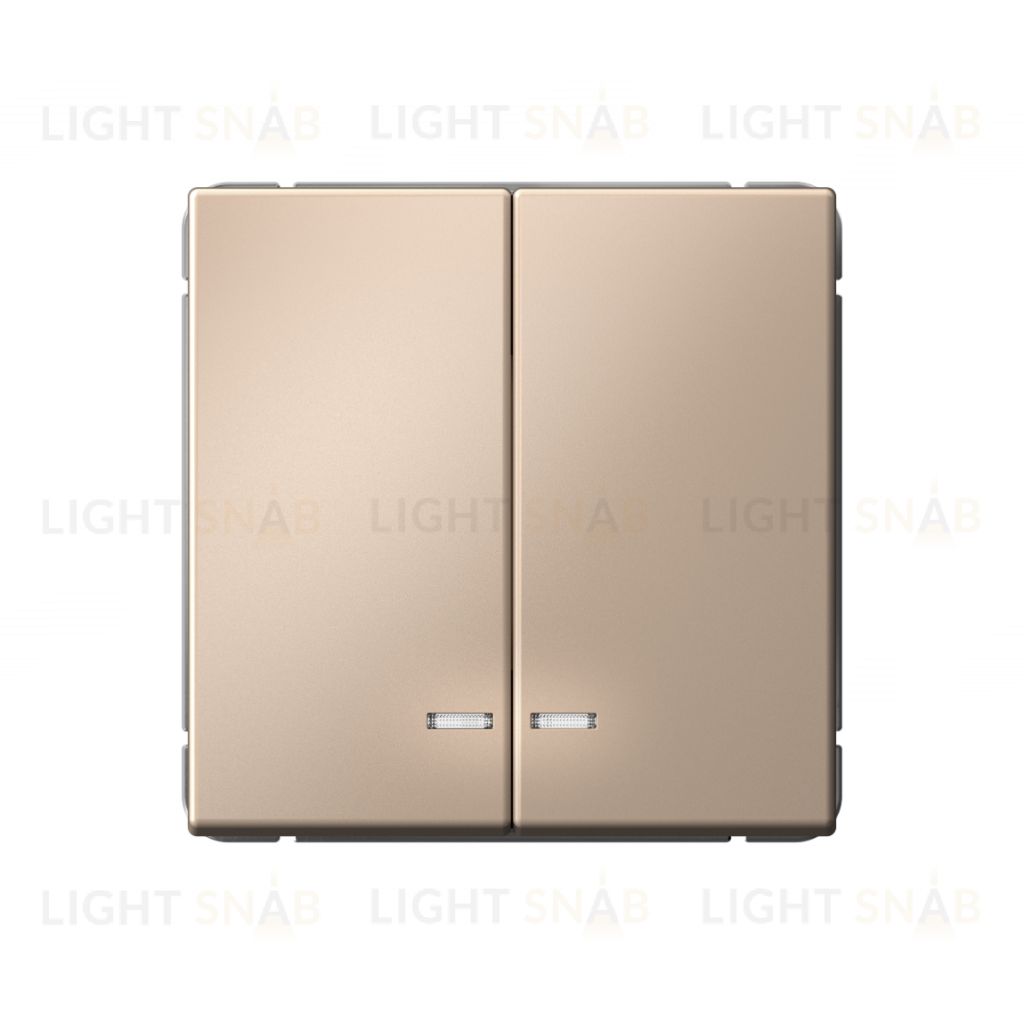 Выключатель двухклавишный с подсветкой System Electric ArtGallery 10А, песочный GAL001253 GAL001253