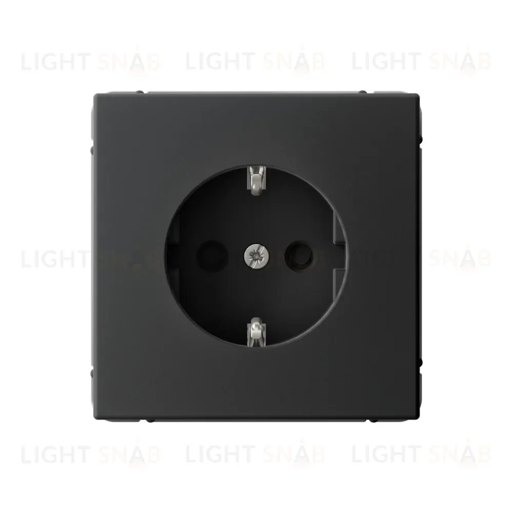 Розетка с заземлением, быстрозажимные клем., со шторками System Electric ArtGallery 16А, карбон GAL001045S GAL001045S