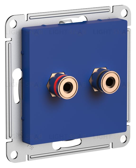 Розетка акустическая двойная System Electric ArtGallery, аквамарин GAL001108+ATN001187 GAL001108 + ATN001187