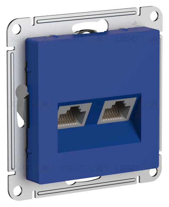Розетка компьютерная двойная System Electric ArtGallery RJ45 5 кат., аквамарин GAL001108+ATN001185 GAL001108 + ATN001185