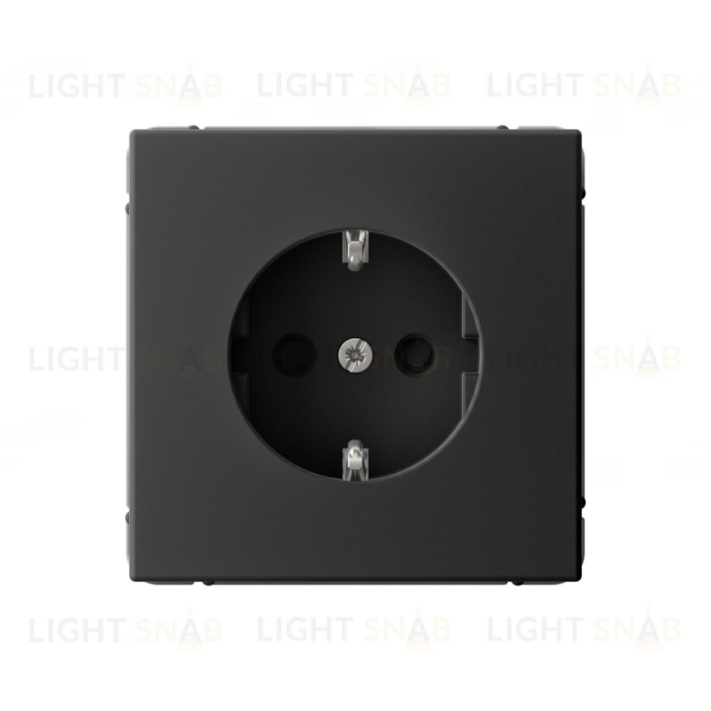 Розетка с заземлением со шторками System Electric ArtGallery 16А, карбон GAL001045 GAL001045