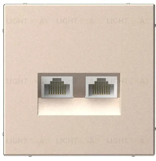 Розетка компьютерная двойная RJ45 5е кат. System Electric ArtGallery, песочный GAL001285 GAL001285