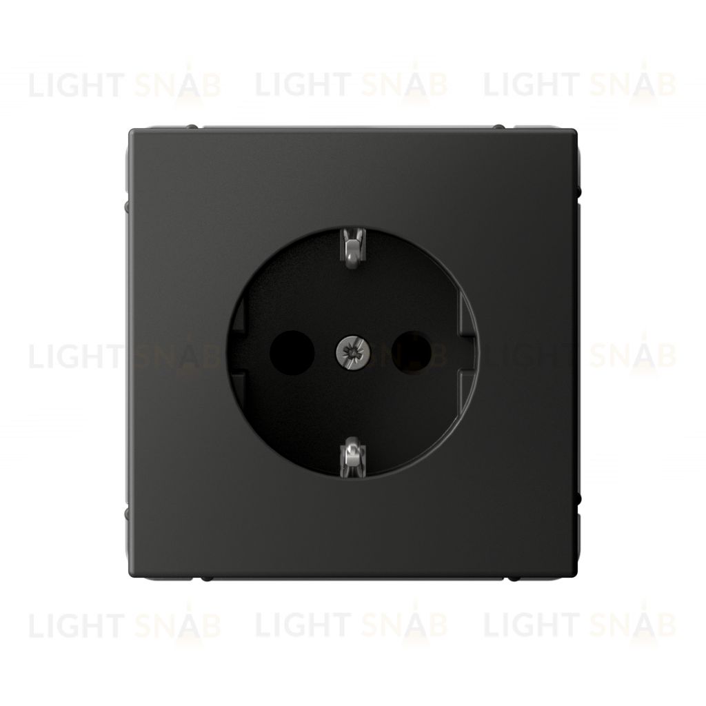 Розетка с заземлением со шторками System Electric ArtGallery 16А, базальт GAL001445 GAL001445