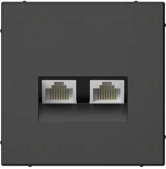 Розетка компьютерная двойная RJ45 5е кат. System Electric ArtGallery, базальт GAL001485 GAL001485