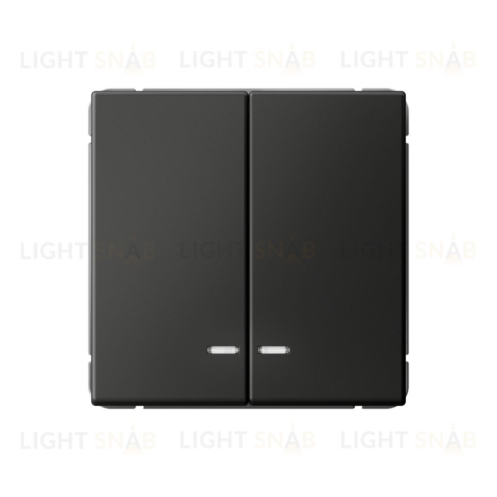 Выключатель двухклавишный с подсветкой System Electric ArtGallery 10А, базальт GAL001453 GAL001453