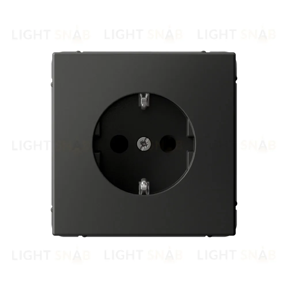 Розетка с заземлением, быстрозажимные клем., со шторками System Electric ArtGallery 16А, базальт GAL001445S GAL001445S