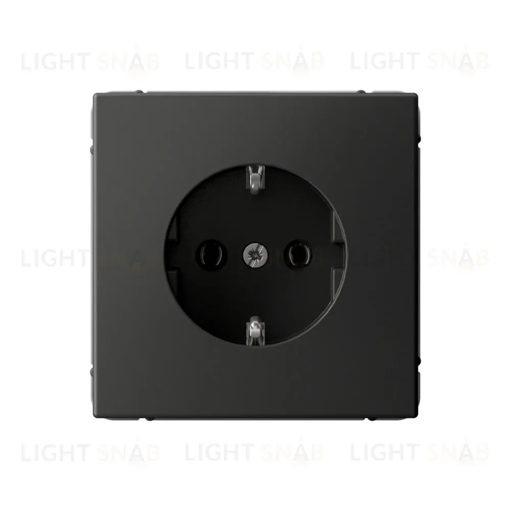 Розетка с заземлением, быстрозажимные клем., System Electric ArtGallery 16А, базальт GAL001443S GAL001443S