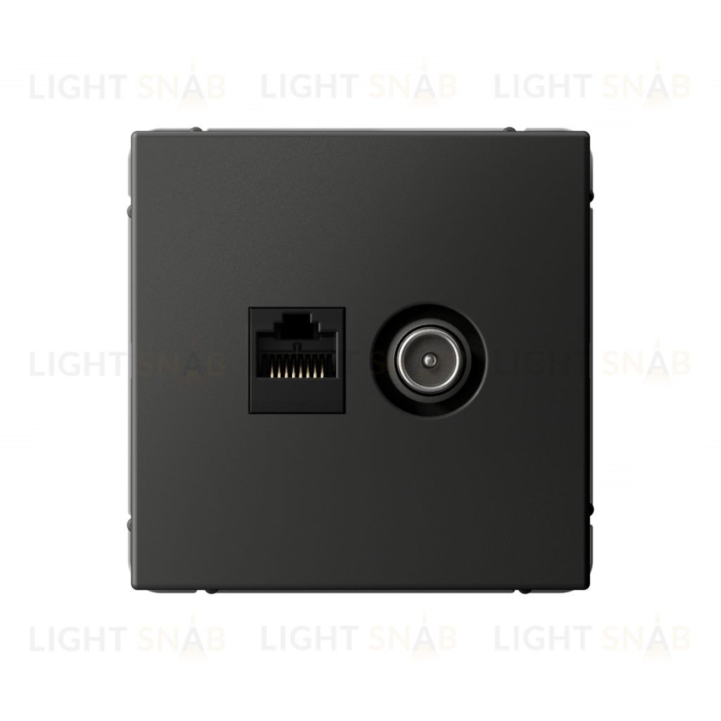 Розетка TV и интернет розетка System Electric ArtGallery RJ 45, 5 кат., базальт GAL001489 GAL001489