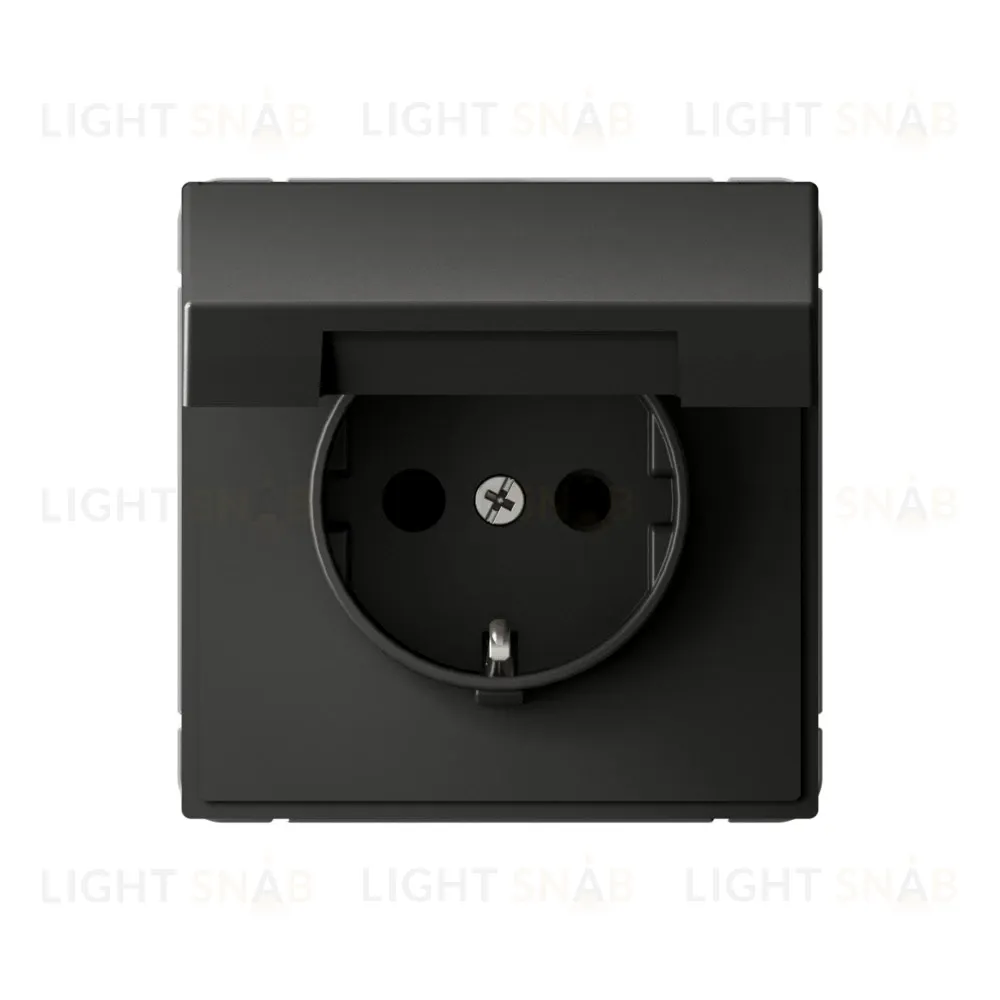 Розетка с заземлением, быстрозажимные клем., со шторками и крышкой System Electric ArtGallery 16А IP20, базальт GAL001446S GAL001446S