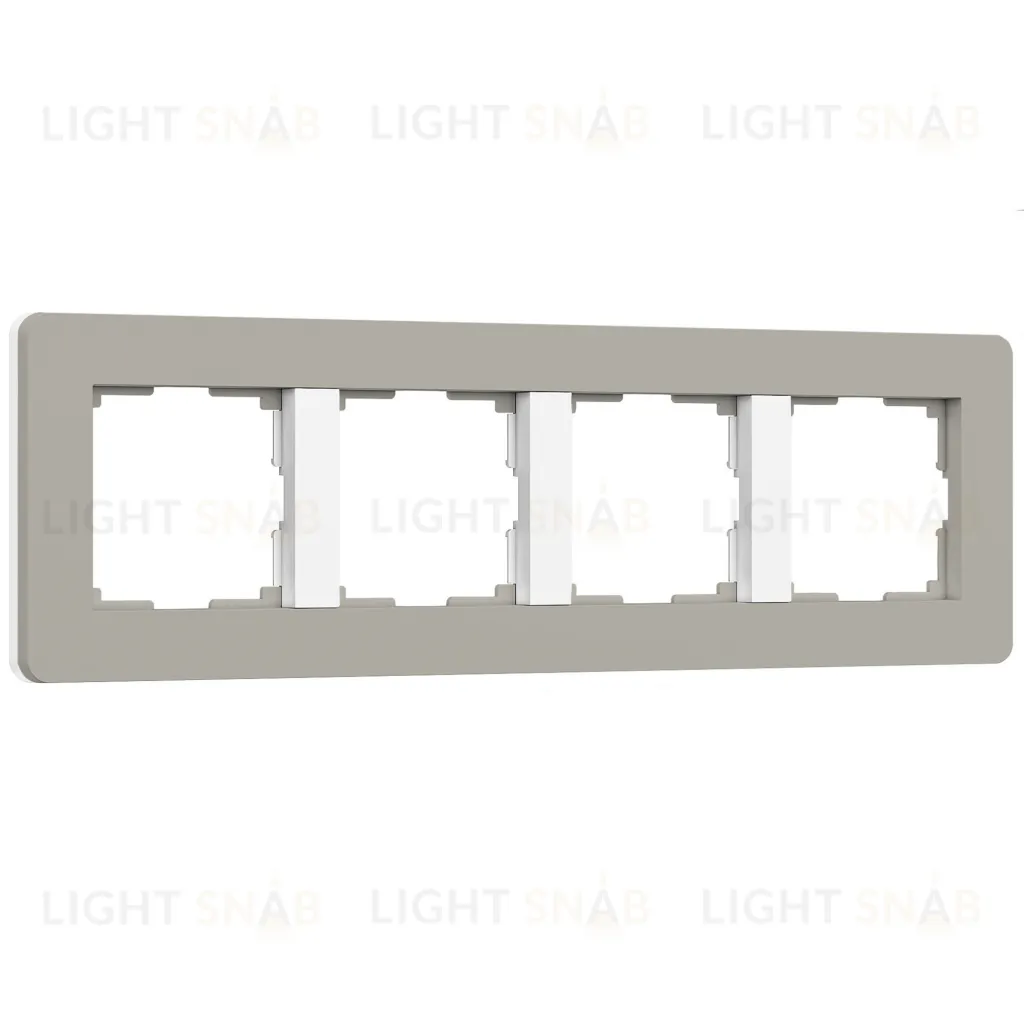 Рамка четверная Werkel Split дымчатый-белый, soft-touch a067264 a067264