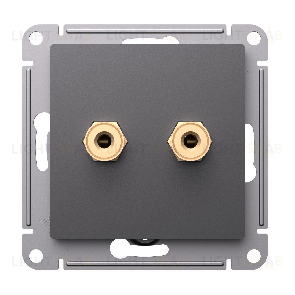 Розетка акустическая двойная System Electric ArtGallery, базальт GAL001408+ATN001487 GAL001408 + ATN001487