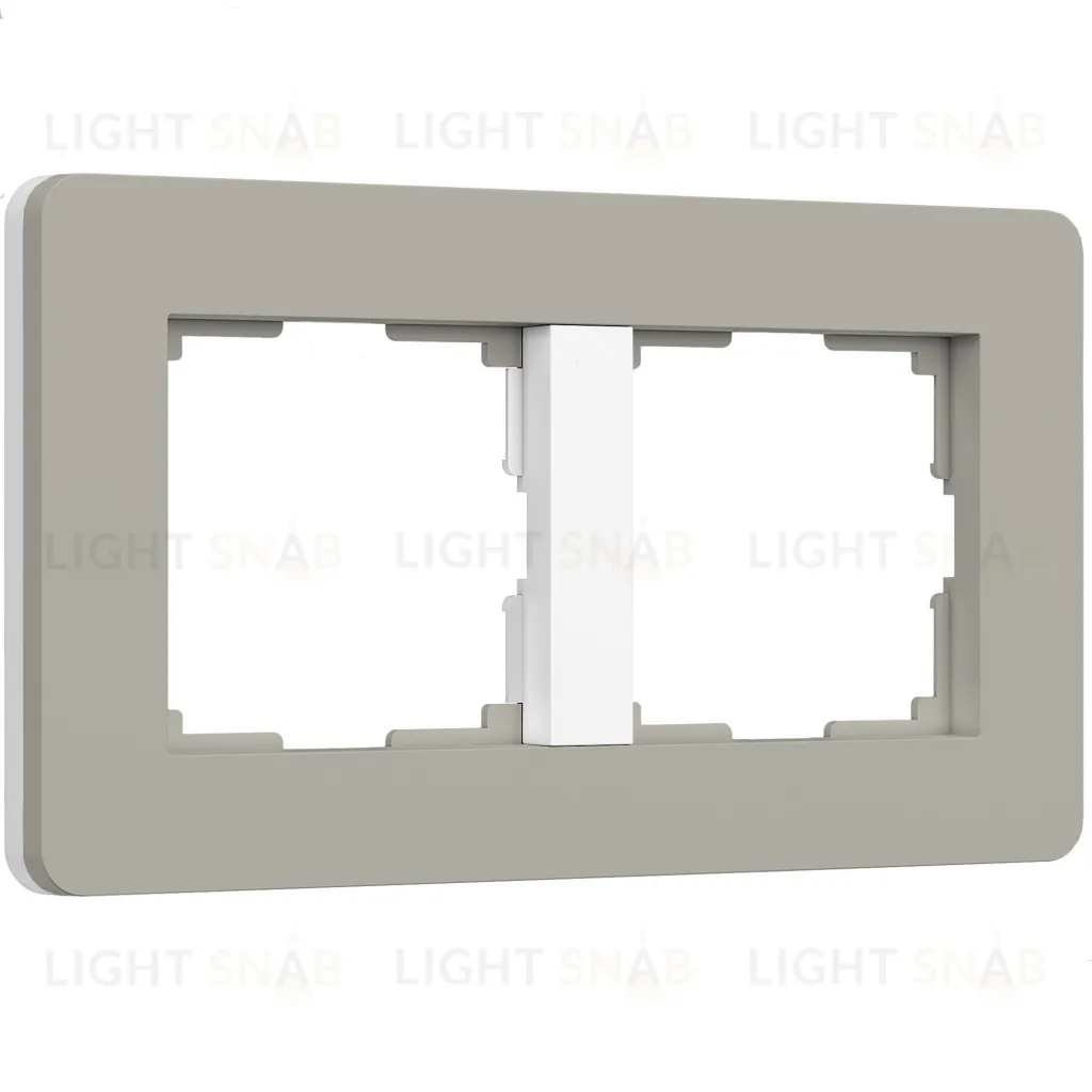 Рамка двойная Werkel Split дымчатый-белый, soft-touch a067260 a067260