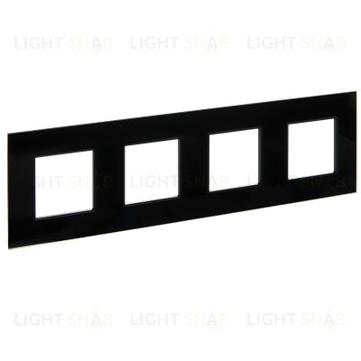 Рамка четверная IEK Skandy черное стекло SK-M42-G-K02 SK-M42-G-K02