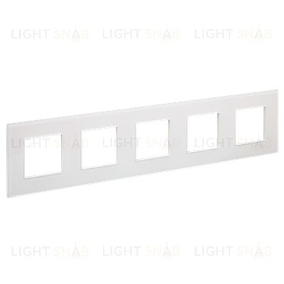 Рамка 5-местная IEK Skandy арктический белый стекло SK-M52-G-K01 SK-M52-G-K01