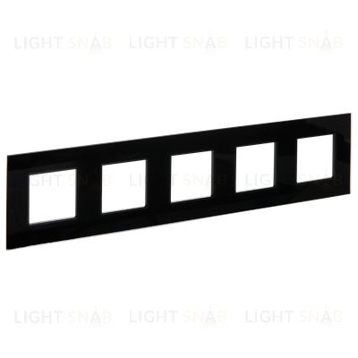 Рамка пятерная IEK Skandy черное стекло SK-M52-G-K02 SK-M52-G-K02